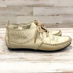 Hush Puppies 6.5 Leather Moccasin Loafer Lace Up